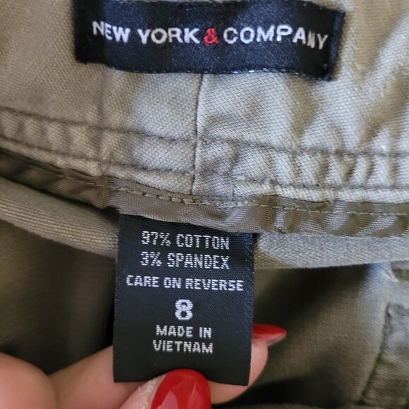 Lot of 2 Vintage New York & Co. Chino Pants Sz 8 Straight Leg Tan & Olive Casual - Picture 12 of 13